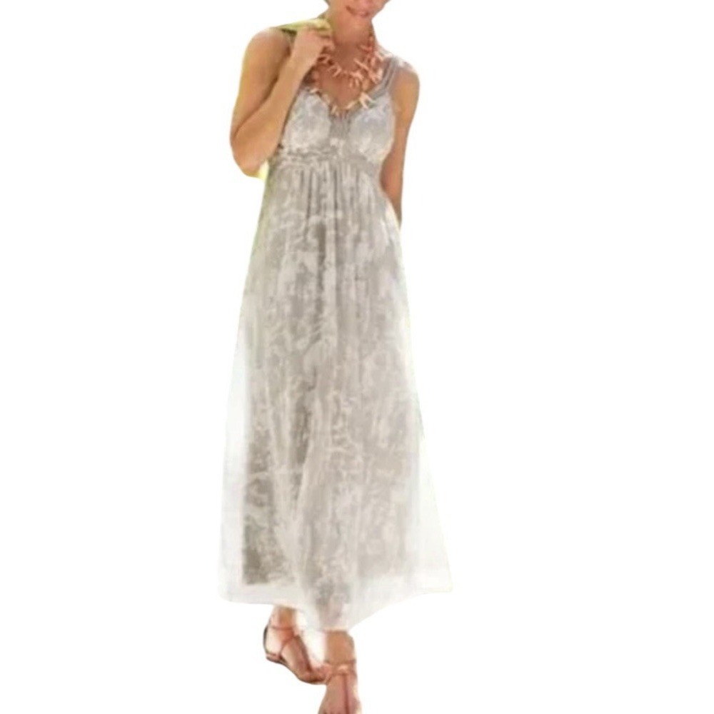 Soft Surroundings Maxi Dress Women's Large Summer‎ Breeze Resort Elegant Lined